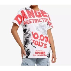 Jurassic Park Danger Restricted Area T-Shirt - Junior Girls Medium NWT 90s